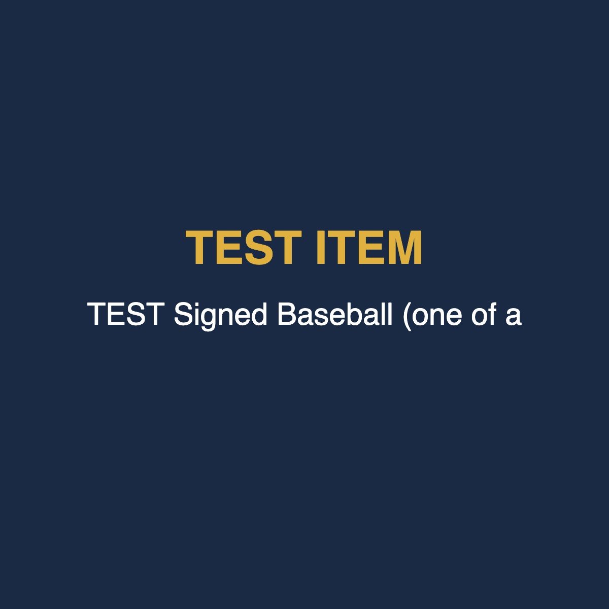 TEST Signed Baseball (one of a kind)