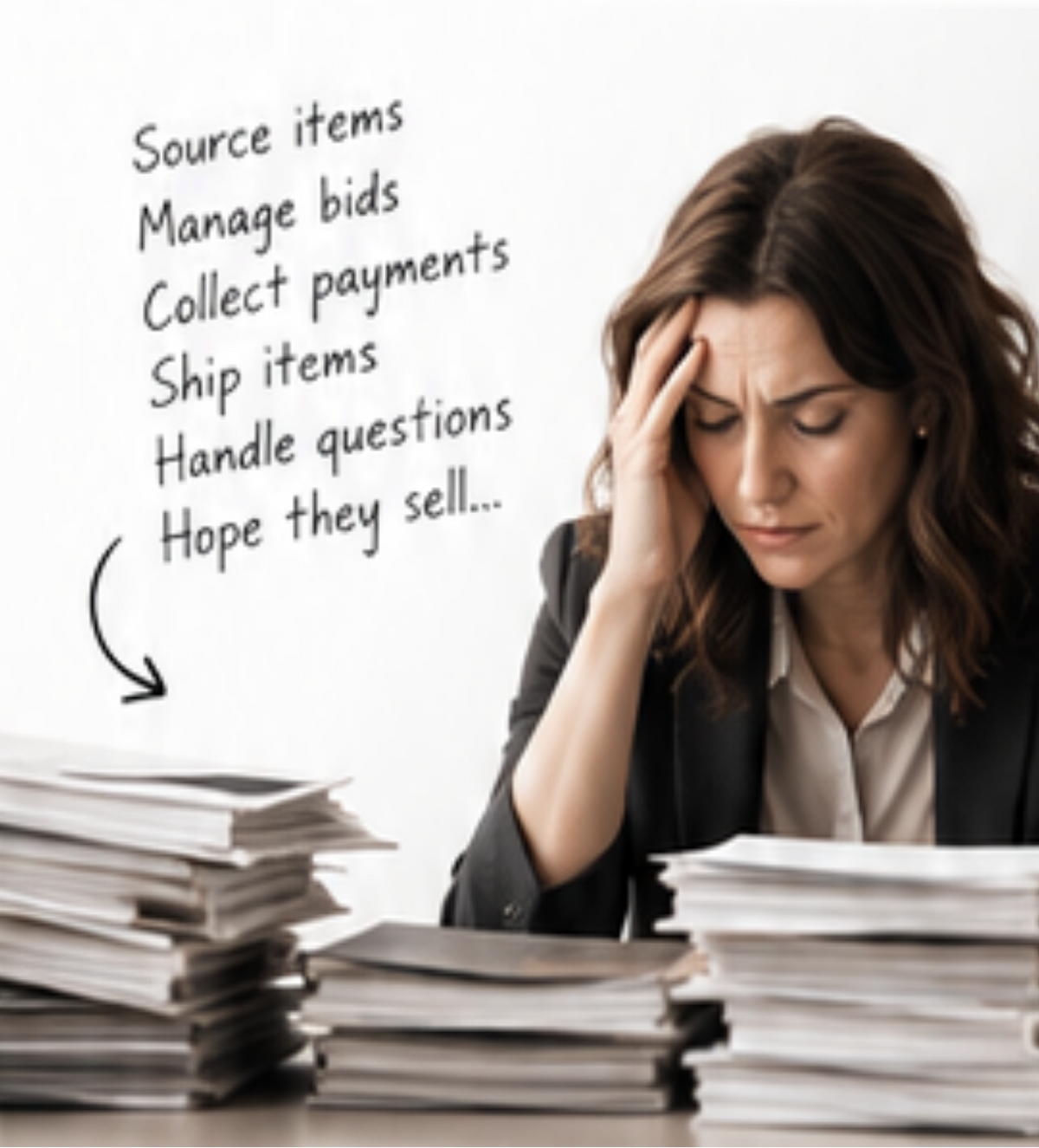 Fundraising organizer managing event workload